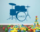 Drum Kit Customized Name Vinyl Decal Nursery Sticker